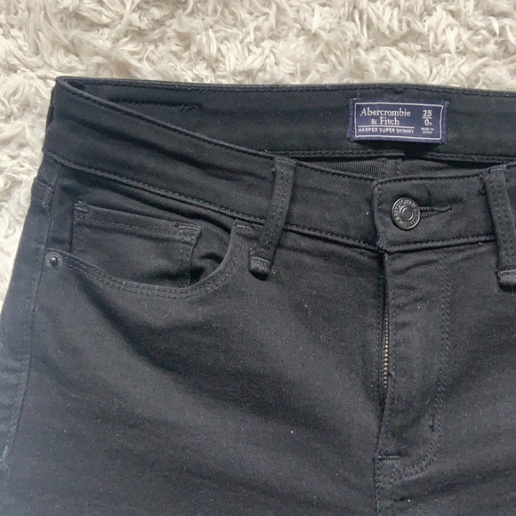 Abercrombie Black Distressed Super Skinny Jeans - Picture 4 of 6